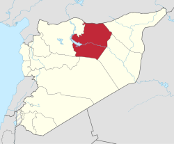 De locatie van de provincie in Syrië