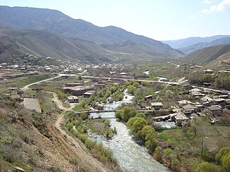 The village of Areni on the banks of the Arpa