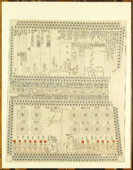 Astronomical ceiling from the Tomb of Senenmut (XVIII Dynasty, circa 1479–1458 BCE), discovered in Thebes, Upper Egypt; facsimile preserved in the Met