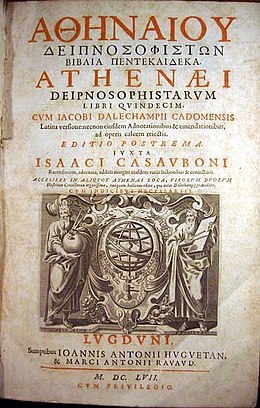 Athenaeus Deipnosophists edited by Isaac Casaubon.jpg