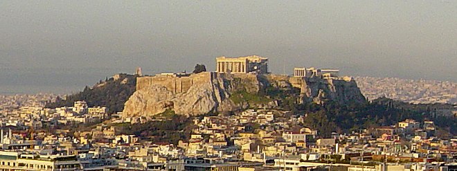 The Acropolis of Athens: Greece is traditionally seen as the cradle of a distinct European or "Western" civilization.[20][21]
