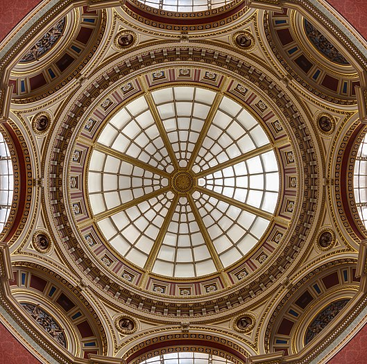 The dome of Room 34, the central octagon of the Barry Rooms