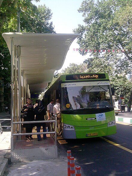 Inner city bus in Tehran