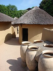 Outdoor display of African architecture Barg en Delle afrikamuseem.jpg