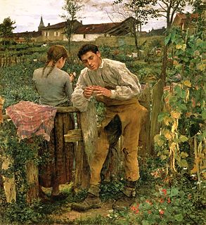 <i>Village Love</i> 1882 painting by Jules Bastien-Lepage