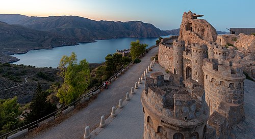 View of the coastal artillery site Castillitos, Cartagena, Spain.