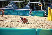 Deutsch: Beachvolleyball bei den Olympischen Jugendspielen 2018; Tag 8, 14. Oktober 2018; Mädchen, Achtelfinale – Bolivien-Puerto Rico 0:2 (18–21/18–21 ) English: Beach volleyball at the 2018 Summer Youth Olympics at 14 October 2018 – Girls Round of 16 – Bolivia-Puerto Rico 0:2 (18–21/18–21 )