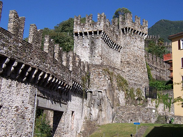 The Murata or town wall of Bellinzona