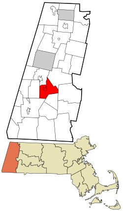 李在伯克夏县及马萨诸塞州的位置（以红色标示）