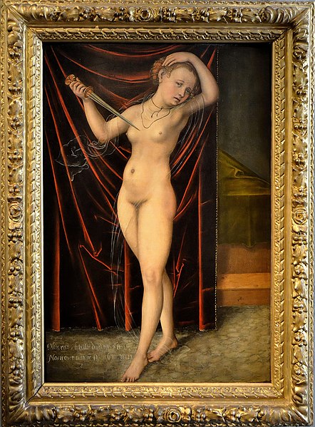 File:Besançon (Doubs) - Musée des Beaux-Arts et d'Archéologie - "Lucrèce se donnant la mort" (Lucas Cranach le Jeune,1515-1586).jpg
