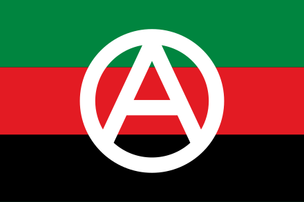 A flag representing Black Anarchism