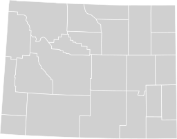 Blank map subdivisions 2019 Albers Wyoming