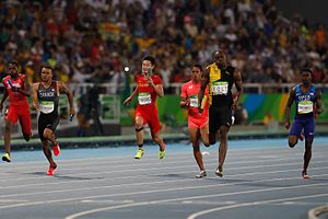 Final de los 4 x 100 metros en los Juegos Olímpicos de Río 2016.
