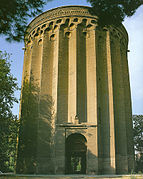 Toghrol Tower in Rayy, south of present-day Tehran, Iran, built in 1139 as the tomb of the Seljuk sultan Tughril