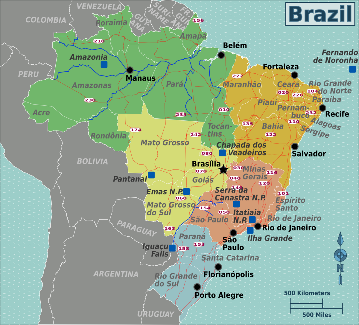 Map of the Teams in Brazil's Top Three Domestic Leagues • /r