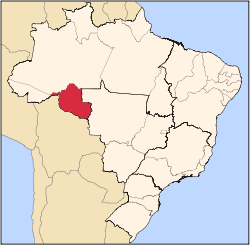 Location of State of Rondônia in Brazil