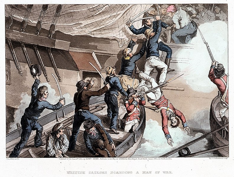 File:British Sailors Boarding a Man of War RMG PU5628 seamen boarding man of war 1815.jpg