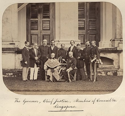 The Governor, Chief Justice, Members of Council and company of the Straits Settlements in Singapore, circa 1860–1900.