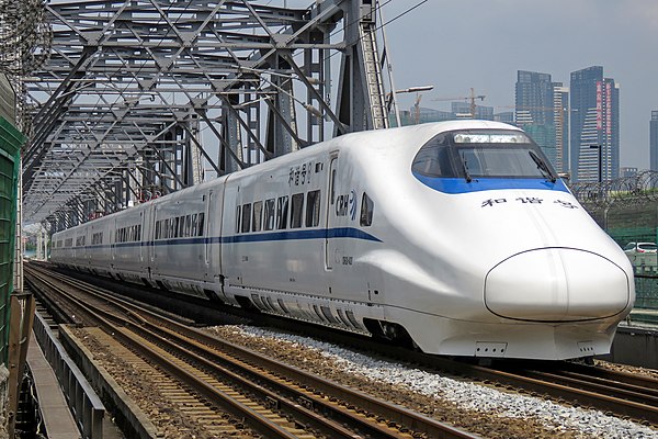 A high speed passenger train in China