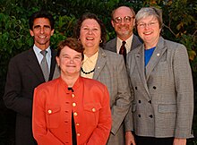 Founding members of the Caucus (left to right): Mark Leno, Sheila Kuehl, Jackie Goldberg, John Laird, Christine Kehoe California Legislative LGBT Caucus.jpg