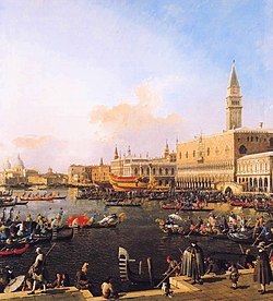 Venecia, en un cuadro de Canaletto.