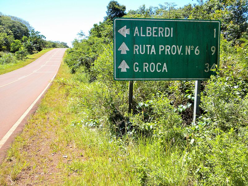 File:Cartel Colonia Alberdi (Provincia de Misiones, Argentina) - Entrada por Ruta Provincial 5.JPG