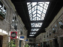 The skylights over the shops in Old Quebec Street make a visitor feel as though they were outside. Ceiling picture.jpg