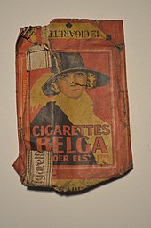 Belga cigarettes, logo of the lady with black hat