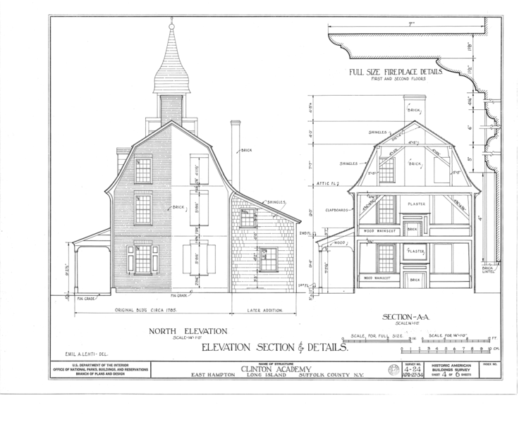 File:Clinton Academy, Main Street, East Hampton, Suffolk County, NY HABS NY,52-HAMTE,1- (sheet 4 of 6).png