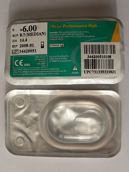 File:Contactlensverpakking iWear Performance High CIBA Vision Corporation Duluth.JPG