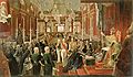 Coronation ceremony of Emperor Pedro I of Brazil in the Imperial Chapel in 1822