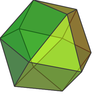 <span class="mw-page-title-main">Cuboctahedron</span> Polyhedron with 8 triangular faces and 6 square faces