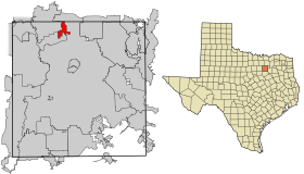 Dallas County Texas Incorporated Areas Addison highighted.svg