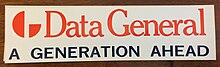 Bumper sticker with the company's slogan from the early 1980s Data General bumper sticker.jpg