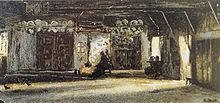 Painting by Hermann Daur (1902): Frelsdorf - interior of a Low Saxon farmhouse Daur frelsdorf.jpg