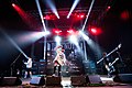 Wide angle shot of australian Hardcore group Deez Nuts during a performance at Wacken Open Air (2016), Wacken, Wacken (DEU), picturing RealBad (Guitar), JJ Peters (Vocals), Alex Salinger (Drums) and Sean Kennedy (Bass Guitar) (qtr) /// leokr.de for Wikimedia Commons