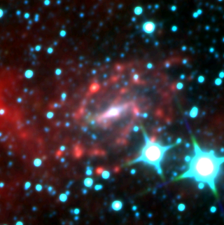 <span class="mw-page-title-main">Dwingeloo 1</span> Heavily obscured barred spiral galaxy in the constellation Cassiopeia