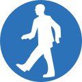 EEC Safety Sign 1992 - Pedestrians must use this route.svg