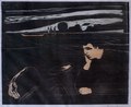 Edvard Munch: Melancholie III. Holzschnitt, 1902, 38,7 × 47,8 cm, Thielska galleriet, Stockholm