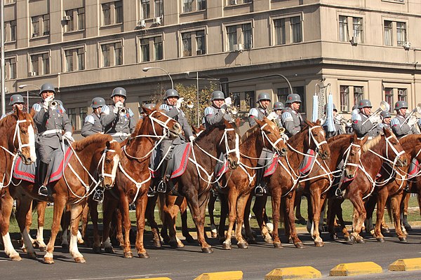 A mounted military band of the Chilean Army in 2011