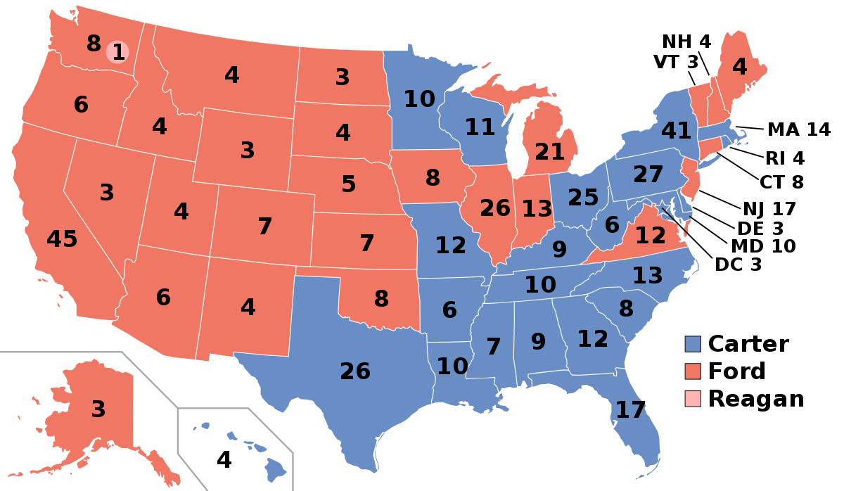 Image result for 1976 electoral map