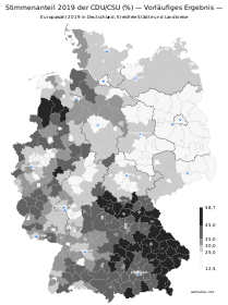 Stimmenanteil (%) 2019 – CDU/CSU