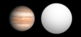 Сравнение размера Юпитера с OGLE-TR-56b.