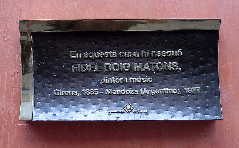 File:Fidel Roig i Matons placa Girona.jpg