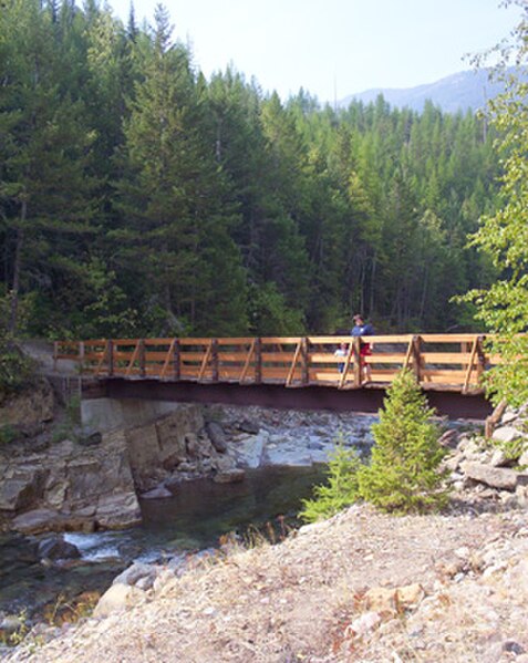A trail bridge over Bear Creek