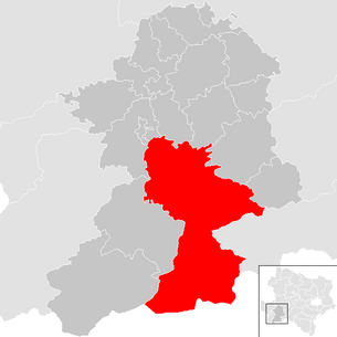 Lage der Gemeinde Gaming im Bezirk Scheibbs (anklickbare Karte)
