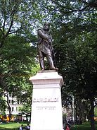 A statue of Garibaldi erected in Washington Square Park in New York City