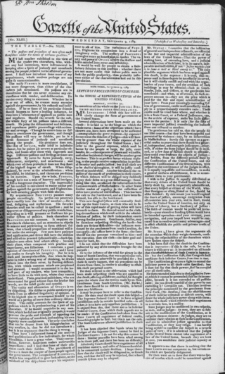 <i>Gazette of the United States</i> American newspaper (1789–1818)