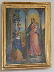 Gemälde der heiligen Philomena neben der Mondsichelmadonna mit dem Jesuskind an der Nordwand des Langhauses