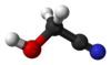 Ball and stick model of glycolonitrile